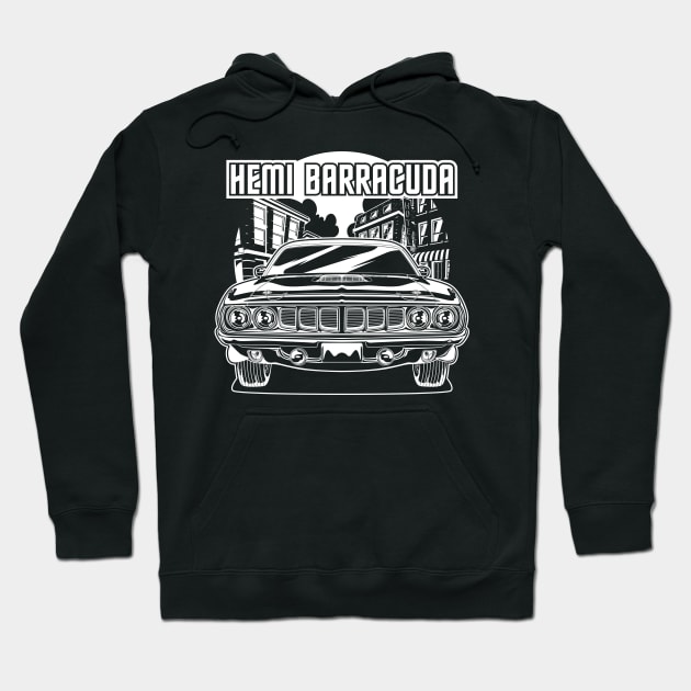 Hemi Cuda (White Print) Hoodie by WINdesign